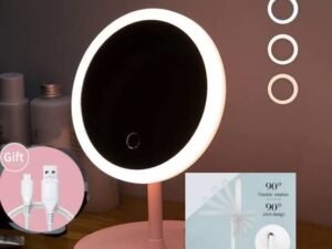 LED Makeup Mirror, Long Lasting Battery, Light & Compact (White)