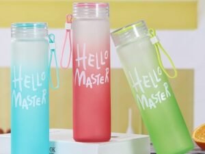 Hello Master Glass water bottle