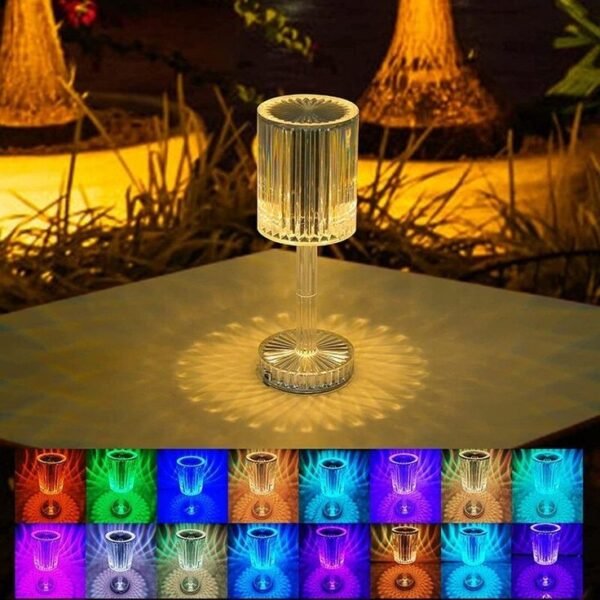 Crystal Table LED Lamp, Acrylic Diamond Wireless Touch Dimmable with Remote Control