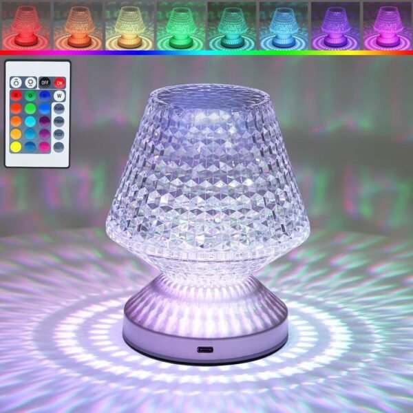 Crystal Table Lamp for Bedroom Touch Control Lamp