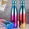 Rainbow Colored Stainless Steel Water Bottle UV Plating 1000ML