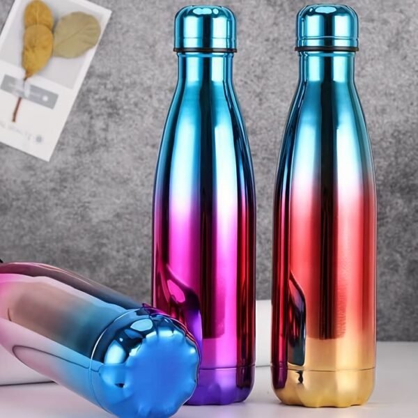 Rainbow Colored Stainless Steel Water Bottle UV Plating 1000ML