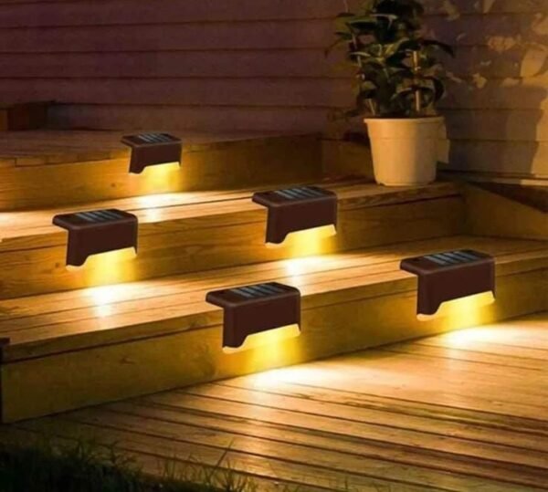 Solar Sensor Wall & Stairs LED, Waterproof, Powered Deck Decorations (Warm White)