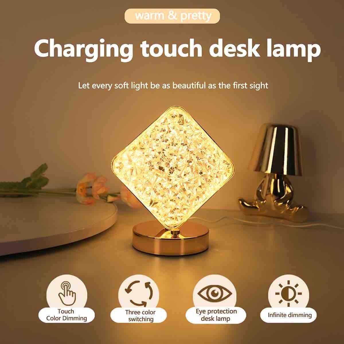 3 Mode Rechargable Crystal LED lamp