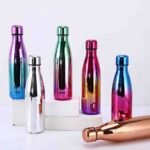 Rainbow Colored Stainless Steel Water Bottle UV Plating 750ML