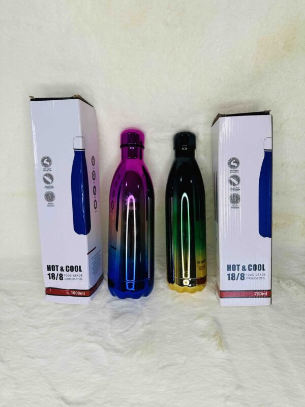 Rainbow Colored Stainless Steel Water Bottle UV Plating 750ML