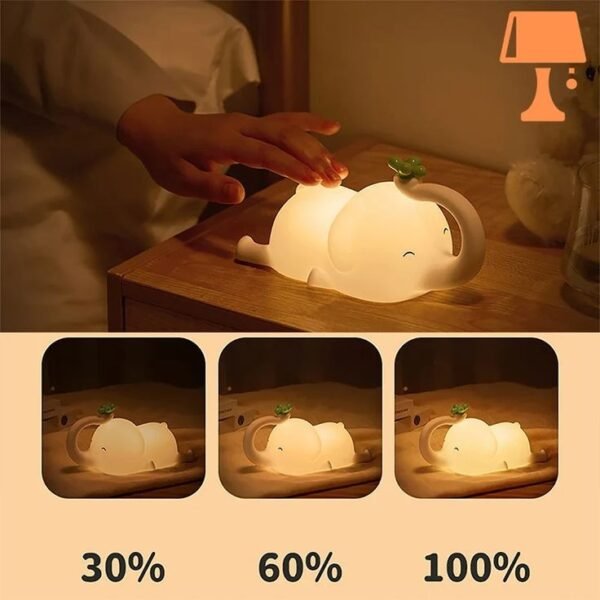 3 Mode + Timer Control Lazy Elephant Lamp with 3-Level Brightness