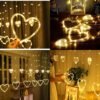 6+6 Heart Curtain Led Lights