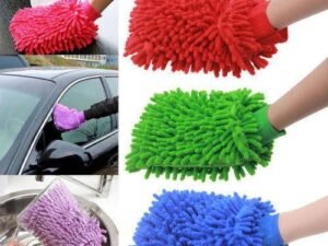 Single Sided Microfiber Cleaning Gloves/Ideal for cleaning household objects/car/window/washing machine/bikes