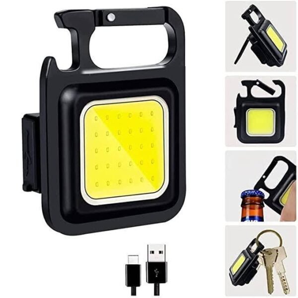 Led COB Keychain Light, Magnetic Flashlight Portable USB Light