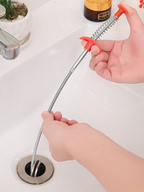 60 Cm Drain Pipe Cleaning Spring Stick, Hair Catching Drain Pipe Cleaning Claw Wire