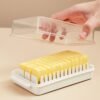 Plastic Butter Box with Lid- Multipurpose Transparent Butter Storage Dish Container with Cover