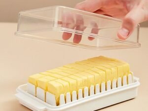 Plastic Butter Box with Lid- Multipurpose Transparent Butter Storage Dish Container with Cover