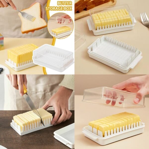 Plastic Butter Box with Lid- Multipurpose Transparent Butter Storage Dish Container with Cover