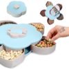 Candy Storage Box Flower Candy Box Serving Rotating Tray Dry Fruit, Candy, Chocolate, Snacks Storage Box, Storage Container, Masala Box For Home Kitchen