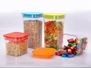 Kit Kat Container 4 PC Set Perfect for Organizing Snacks, Spices, and Dry Goods | BPA-Free, Airtight Containers for Freshness | Stackable Food Storage Containers for Home, Pantry, and Office