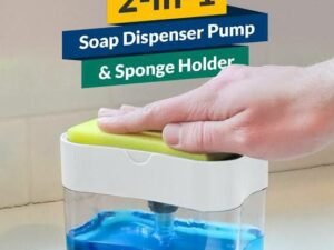 Soap Dispenser for Bathroom Accessories Dishwasher Liquid Holder Liquid Dispenser Pump 400 ML with Sponge Holder Kitchen Sink Accessories Items