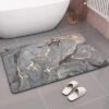 Non- Slip Base Natural Rubber Bathroom Door Shower Mat | Water Absorbent Floor Pad Toilet Carpet