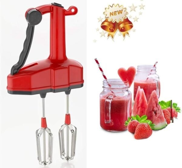 Jumbo Dual Blade Manual Hand Blender- High-Speed Dual Power Free for Kitchen Beater Whipping Cream Machine For Cakes, Soup, Lassi, Milkshake, Buttermilk