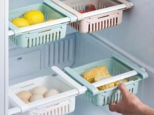 Adjustable Kitchen Refrigerator Storage Rack Space Saver Pull-Out Sliding Drawer Organizer (Set of 4 pcs)