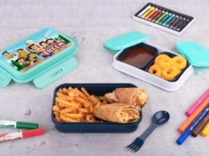 Kiddo Lunch Box Plastic Food Grade Tiffin Boxes Office School, Leak Proof Air Tight