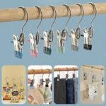 6 Pc Clip Hangers | Laundry Hook Boot Hanging Hold Clips Portable Hanging Hooks