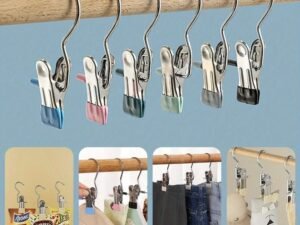 6 Pc Clip Hangers | Laundry Hook Boot Hanging Hold Clips Portable Hanging Hooks