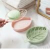 Designer Leaf Shape Soap Holder Tray | Drip Soap Box with Water Draining Tray