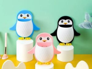 Toothbrush Holder, Plastic Wall Mounted Penguin Shape Storage Organizer for Bathroom