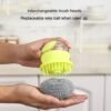 Soap Dispensing Palm Brush Washing Liquid Dish Brush Soap Pot Utensils with Dispenser Cleaning