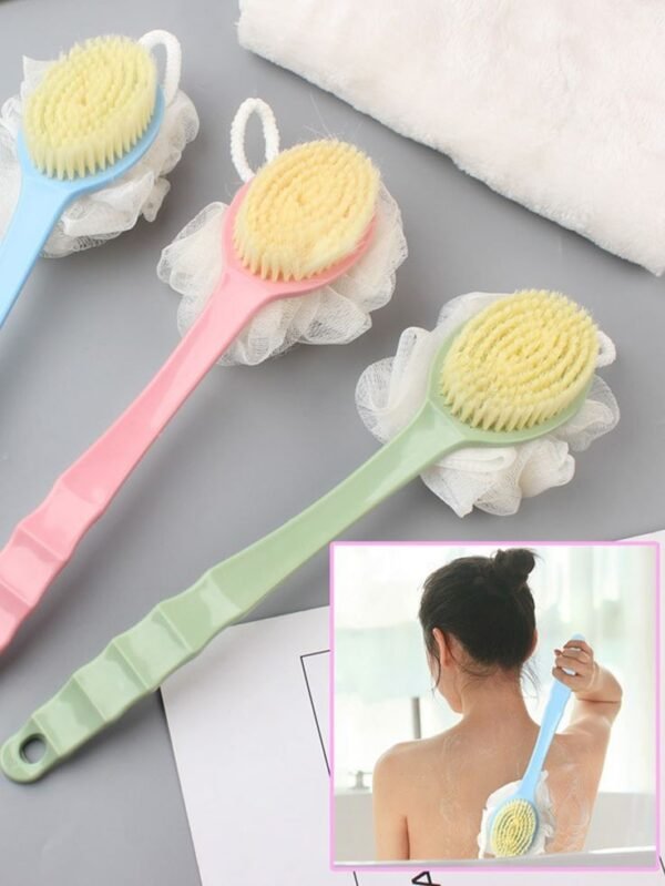 2 in 1 Body Brush - Back Body Loofah Brush Curved Long Handled with Bristles Back Scrubber