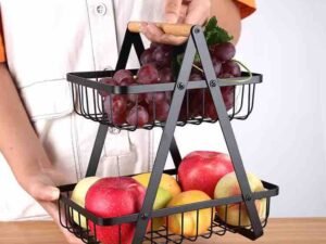 Multi-Functional 2-Tier Metal Storage Basket