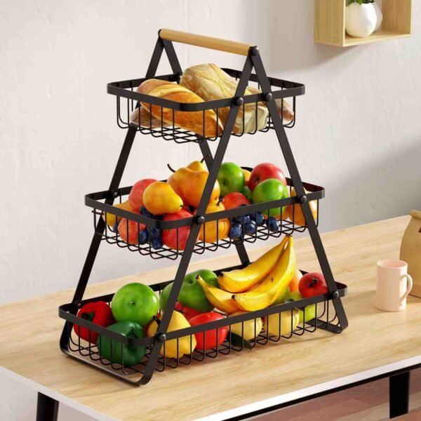 Multi-Functional 3-Tier Metal Storage Basket