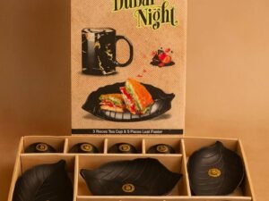 Dubai Night Gift Set (8 Cup + 3 Leaf Platter )