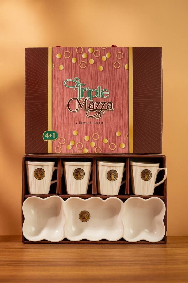 Triple Mazza Gift Set (4 Cup+ 1 3in1 Platter)