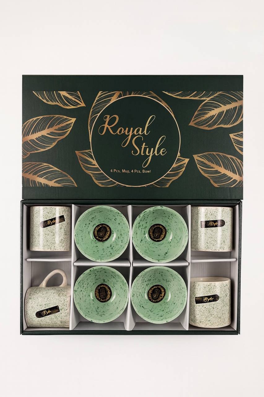 Royal Style Gift Set (4 Bowl+ 4 Cup)