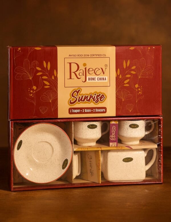 Rajeev Sunrise Gift Set (1 Tea Pot+ 2 Cup+ 2 Platter)